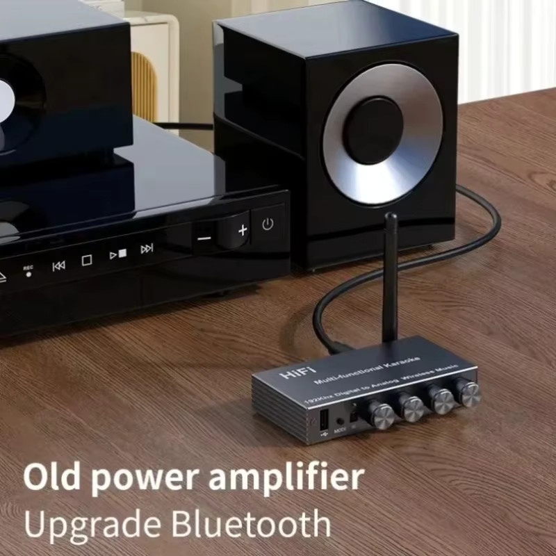 XIKCU Bluetooth 5.4 HIFI Audio-Konverter in Schwarz mit optischem und koaxialem Anschluss, RCA, AUX sowie U-Disk-Wiedergabe und IR-Fernbedienung für dein Heimkino-Stereo-Upgrade - Bild 3