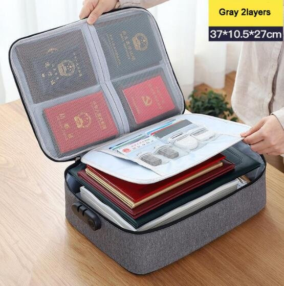 Dokumentenaufbewahrungstasche als File Organizer und Kartenordnerhalter in Grau - Bild 1