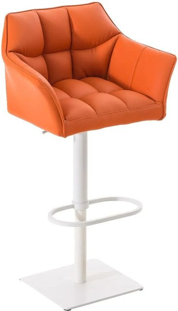 DELUKE Barhocker SIHAR in Orange mit Kunstleder, höhenverstellbar, drehbar und mit Lehne, B/T/H: 64 x 45 x 88 cm - Bild 1