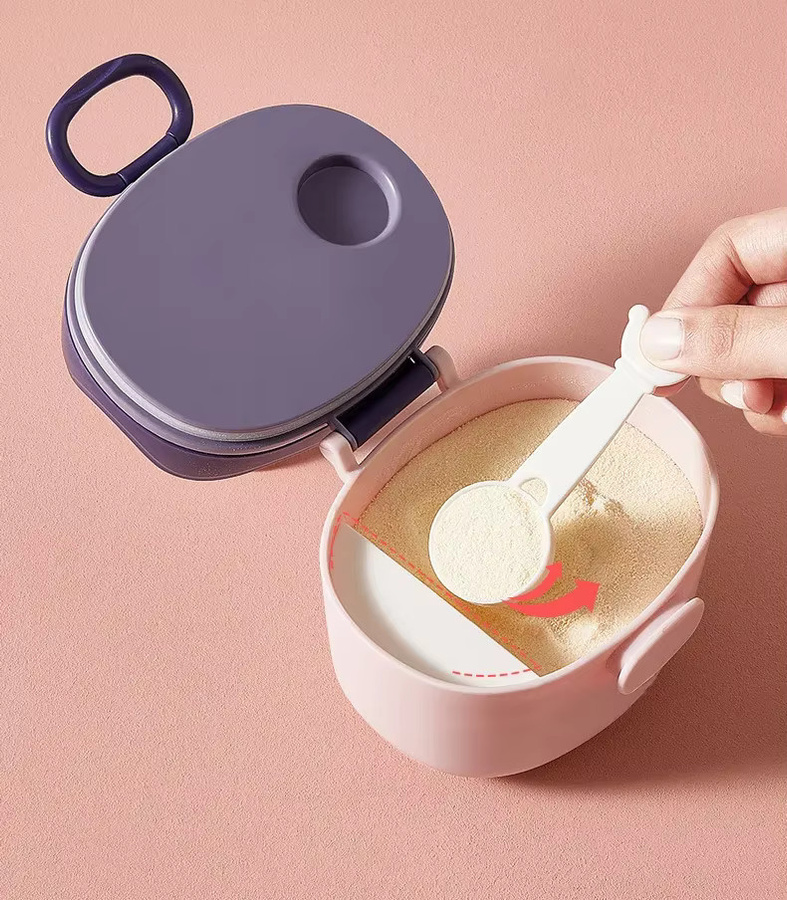 Tragbarer Babynahrung Aufbewahrungsbehälter in Grün, BPA-freier Milchpulver Spender und Snackbehälter für Säuglinge und Kleinkinder - Bild 3