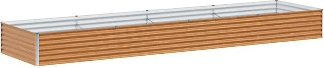 vidaXL Hochbeet aus verzinktem Stahl in Hellbraun, B/T/H: 390 x 100 x 36 cm - Bild 1