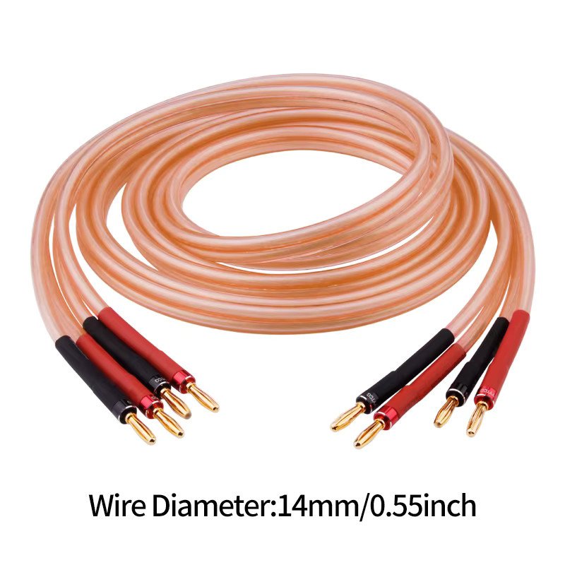 YYTCG HiFi Lautsprecherkabel aus sauerstofffreiem Kupfer mit Bananensteckern in Gelb - Bild 2