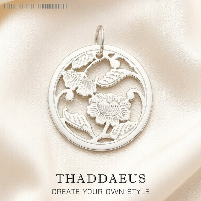 Thaddaeus Anhänger Blumenornament, 925 Silber, Damen - Bild 1