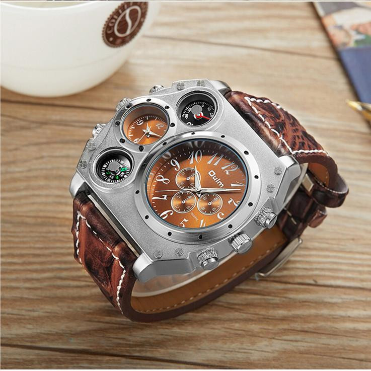Oulm Armbanduhr, Quarz, Chronograph, Edelstahl, Weiß, Herren - Bild 2