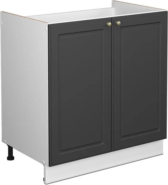 Vicco Spülenunterschrank Fame-Line in Anthrazit-Gold/Weiß mit Soft-Close-Türen, Breite: 80 cm - Bild 1