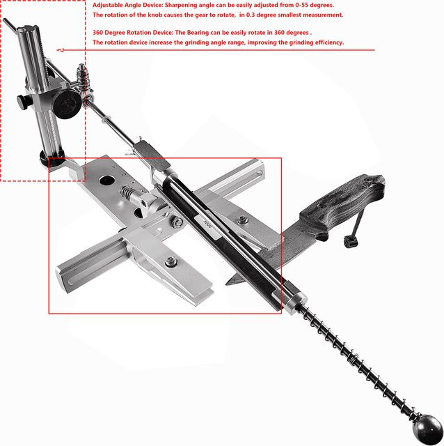 Sy Tools Apex Messerschärfsystem mit Drehmechanismus und Klemme in Silber - Bild 1