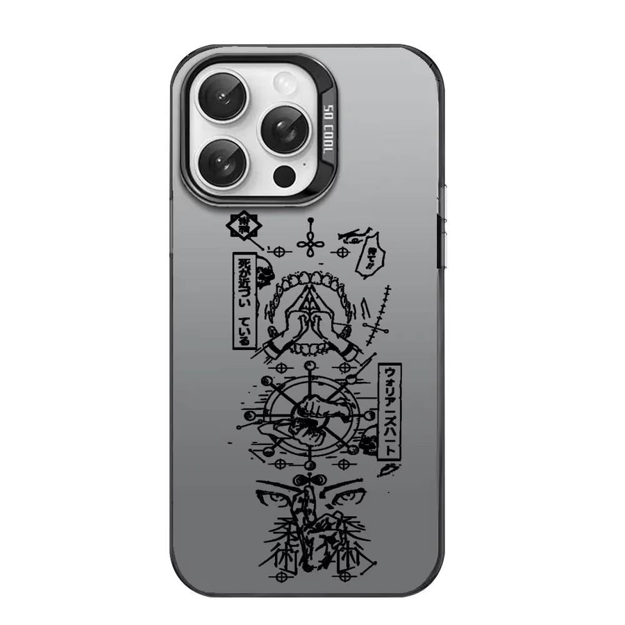 Jujutsu Kaisen Anime Handyhülle für iPhone 16 15 14 13 12 11 Pro Max Plus, mehrfarbige Aurora Laser stoßfeste Schutzhülle - Bild 2