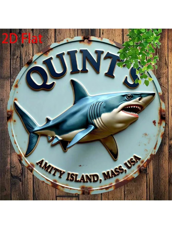 CIFBUY Jaws Film Amity Island Hai Metallschild Vintage Retro Wanddekoration Multicolor, Durchmesser: 20 cm - Bild 3