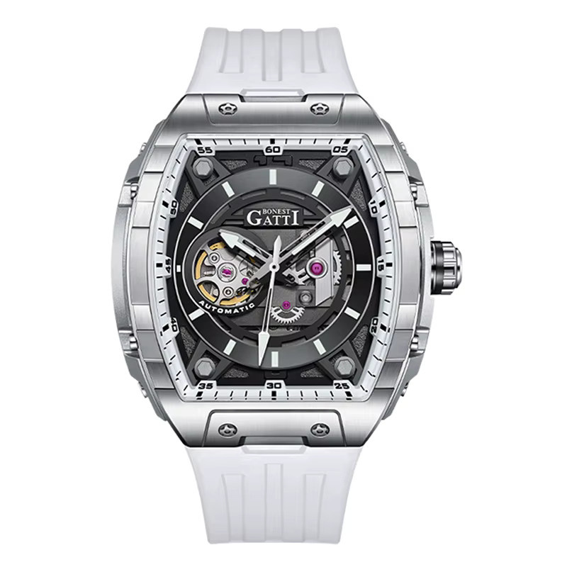 BONEST GATTI Armbanduhr Automatik, Tonneau, Edelstahl, Saphirglas, 46 mm, Herren - Bild 2