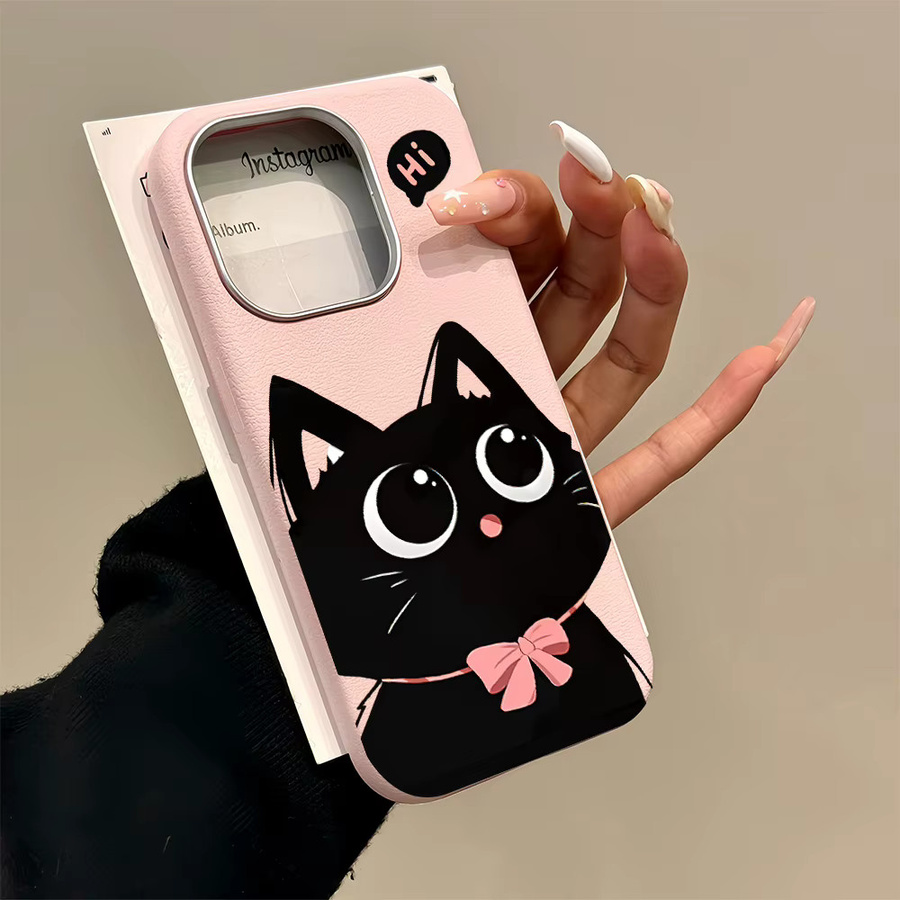 Stoßfeste iPhone Schutzhülle mit süßem schwarzem Katzenmotiv für verschiedene Apple iPhone Modelle - Bild 2
