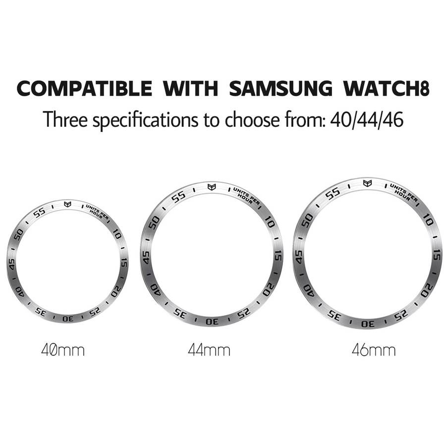 Metalllünette für Samsung Galaxy Watch, Edelstahl, Silber, Unisex - Bild 2