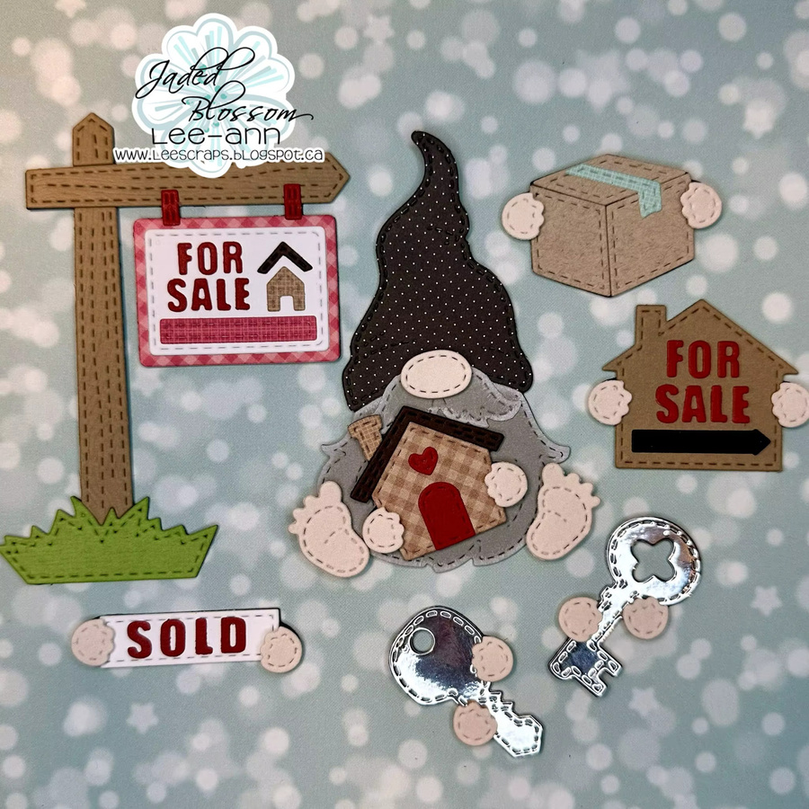 Jaded Blossom Gobble Squad Gnome Friends Metall-Stanzformen und Stempel Set für Scrapbook und DIY Karten in Multicolour - Bild 3