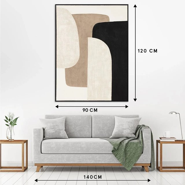 Art Universe Leinwandbild Shaping Hygge abstrakt in Schwarz, Beige und Multicolour, Breite: 90 cm, Höhe: 120 cm - Bild 2