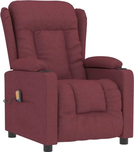 vidaXL Massagesessel Modell 17 in Weinrot aus Stoff mit Armlehnen - Bild 1
