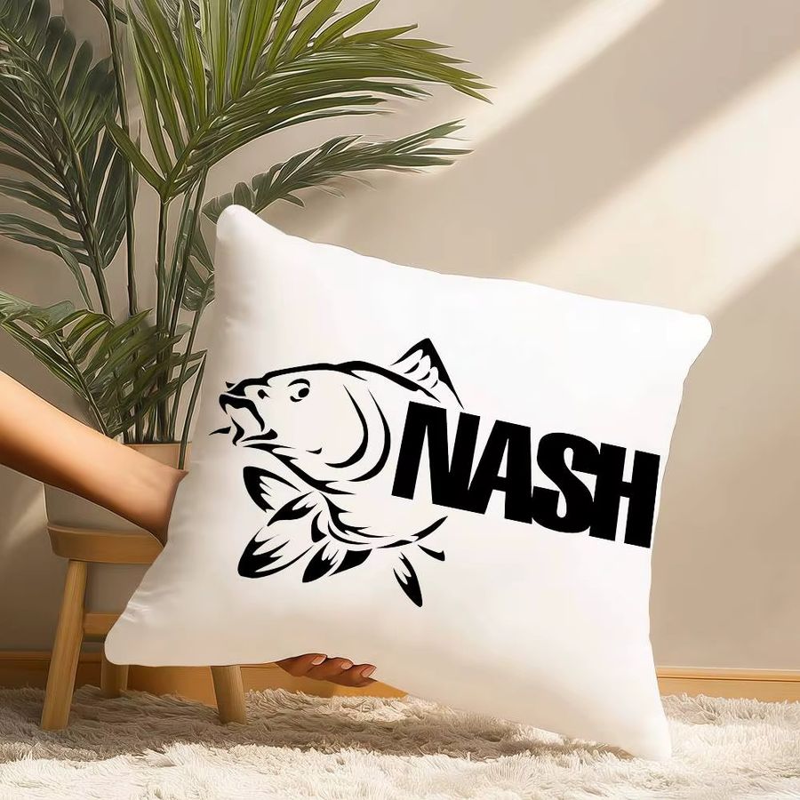 N-Nash Fishing Logo Kissenbezug aus kurzem Plüsch für dein Sofa und deine Heimdekoration - Bild 3