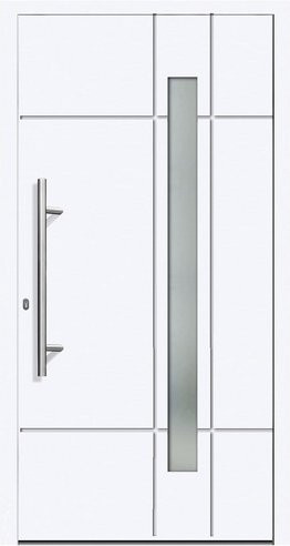 KNOCK Kunststoff-Haustür KIEW mit Glaseinsatz, weiß, modern, RC2, B: 110 cm, H: 210 cm - Bild 1