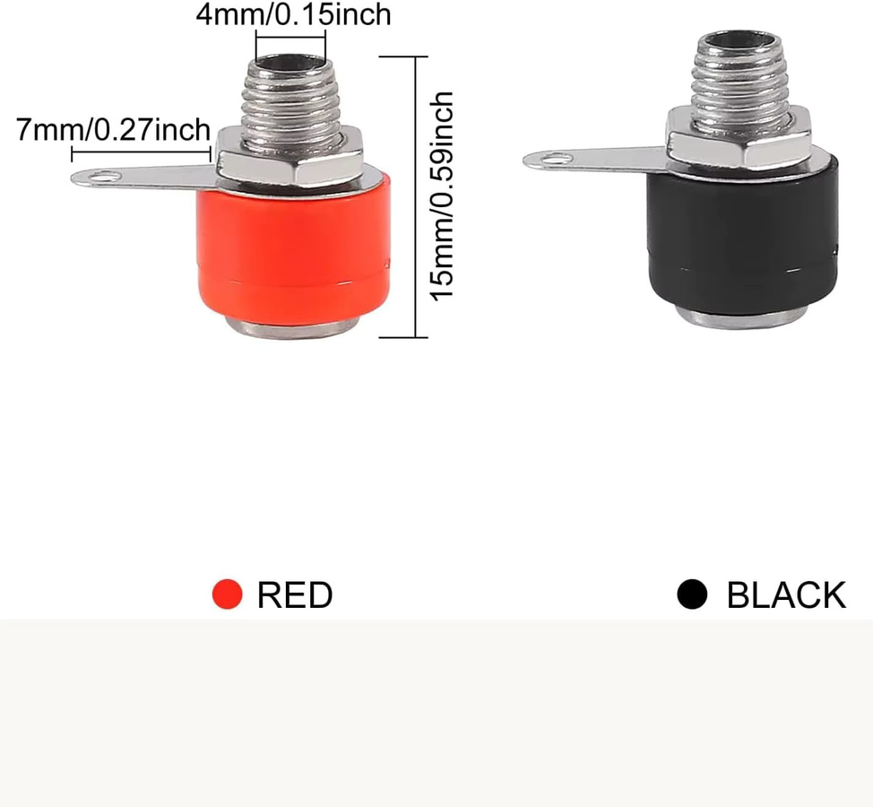 AOKIN Bananenstecker Buchsen Set 4mm für Verstärker, 80 Stück (40 Rot, 40 Schwarz) - Bild 1