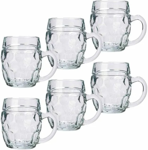 Stölzle Lausitz Bierkrug Tübinger aus Glas, transparent, 6er Set, 400 ml - Bild 1