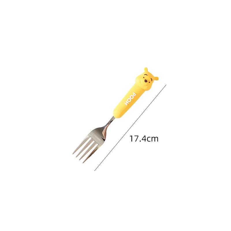 Disney Winnie the Pooh Kinderbesteck Set aus Edelstahl in Gelb mit Löffel und Gabel - Bild 3