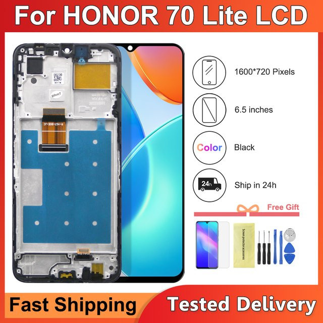 Honor 70 Lite LCD RBN-NX1 Ersatz-Display mit Touchscreen und Rahmen in Schwarz, 6.5 Zoll - Bild 1