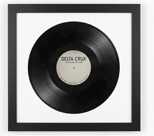 K-Möbel Schallplatten Rahmen Schwarz mit weißem Passepartout für Vinyl, B/H: 40 x 40 cm - Bild 1