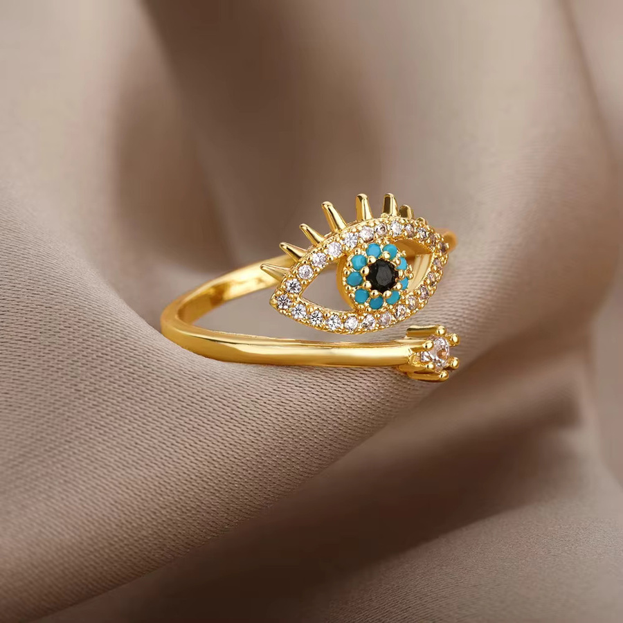 HPTOTMG Ringe, Edelstahl, Gold, Zirkonia, Damen - Bild 2
