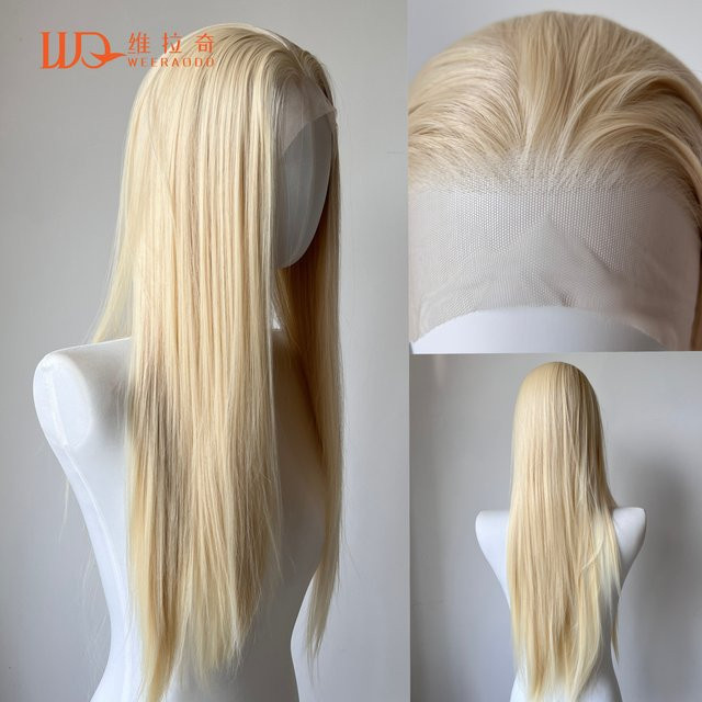 WEERAODD Blonde Lace Front Perücke, 26 Zoll, Lange Gerade, Synthetisch, Damen - Bild 1