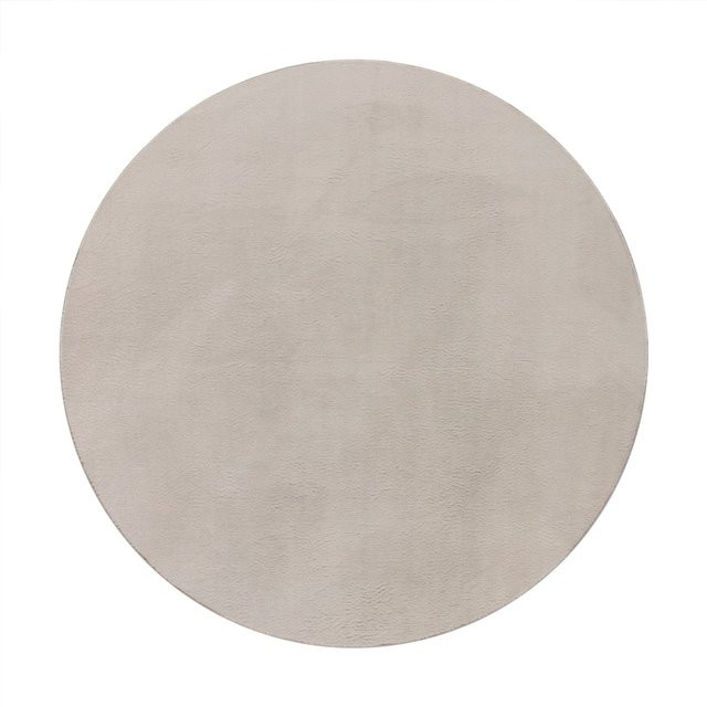 Runder Teppich Solina beige aus Polyester, waschbar und rutschfest, Durchmesser: 100 cm - Bild 1