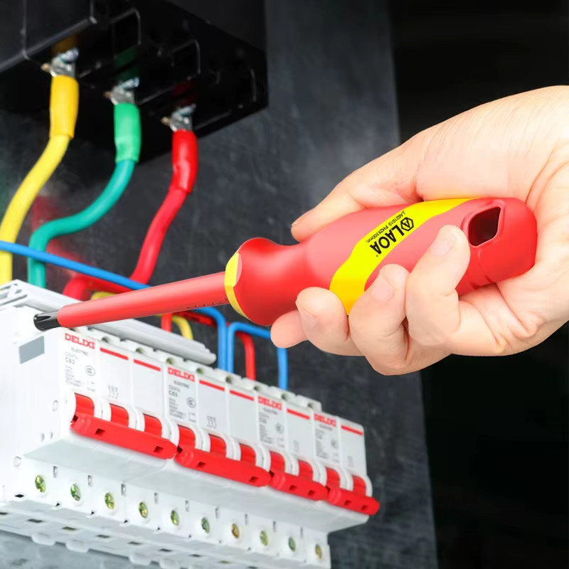 LAOA VDE Isolierter Schraubendreher Set 1000V mit Schlitz- und Kreuzschlitz-Bits in Rot für Elektriker und DIY-Reparaturen - Bild 2