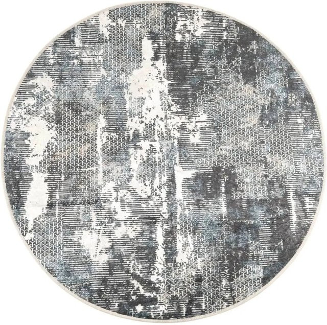 vidaXL Teppich modern und abstrakt, Mehrfarbig, Ø 120 cm, Waschbar und Rutschfest - Bild 1