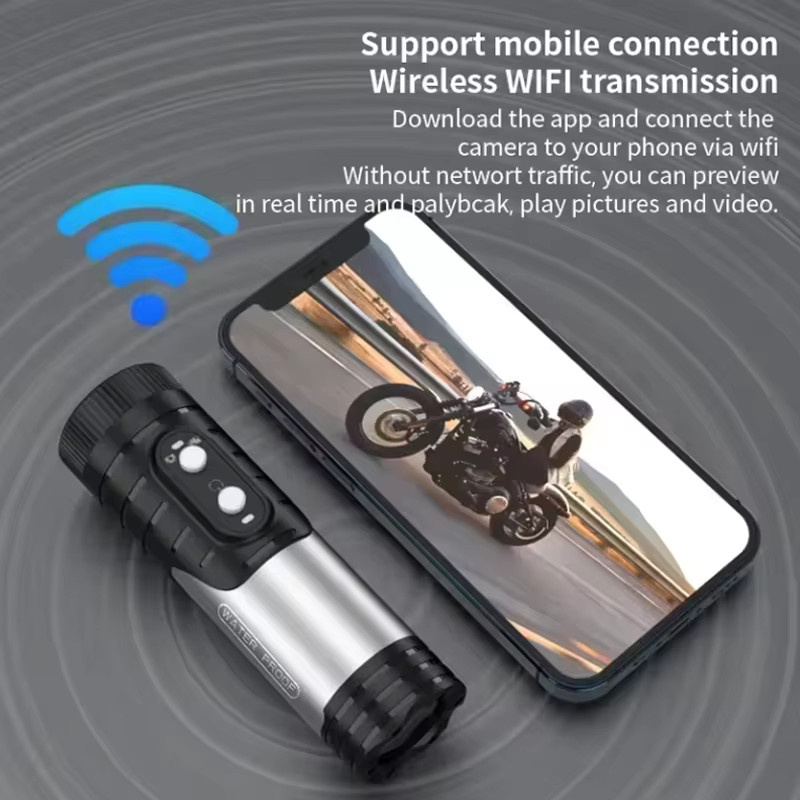 Luxuglow 4K Ultra HD Action Cam mit WiFi, Wasserdichte Outdoor Kamera in Schwarz für Jagd, Sport und Motorrad - Bild 4