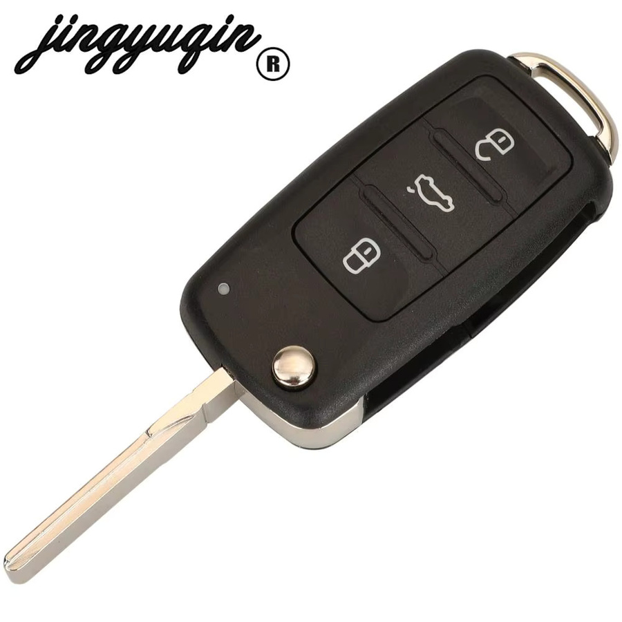 jingyuqin 5er Set Auto-Fernbedienungsgehäuse für VW Golf Seat Polo Passat Tiguan Skoda in Schwarz mit Hu66 Klinge - Bild 2