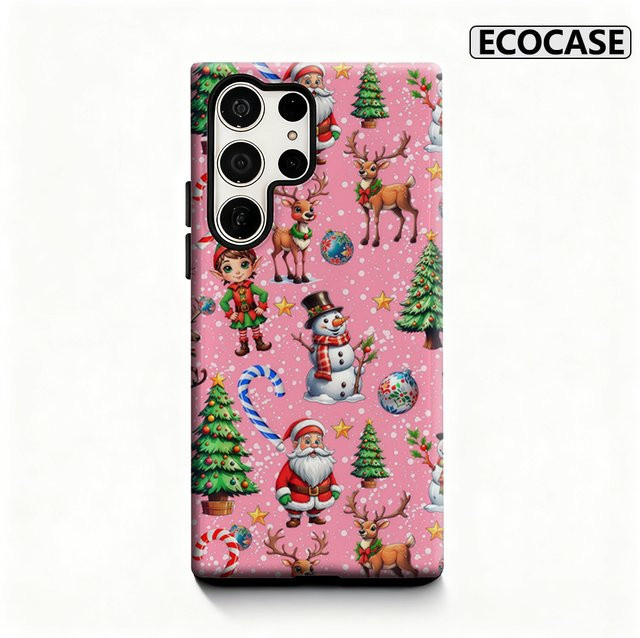 Festliche Weihnachtshandyhülle für Samsung Galaxy S25 Ultra, S24 und S23 Ultra Plus mit glänzender doppellagiger Rückseite - Bild 1