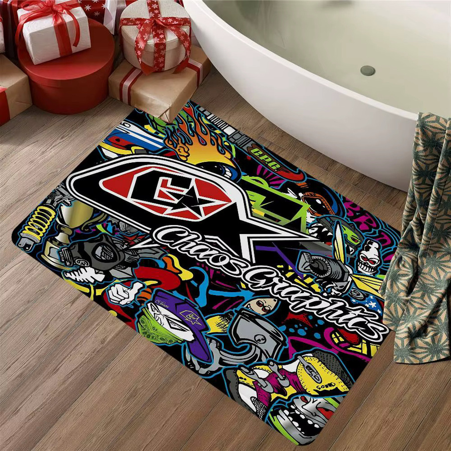 Troy Lee Design Fußmatte im nordischen Stil als Druckteppich für Badezimmer, Toilette oder Schlafzimmer, Multicolor - Bild 5