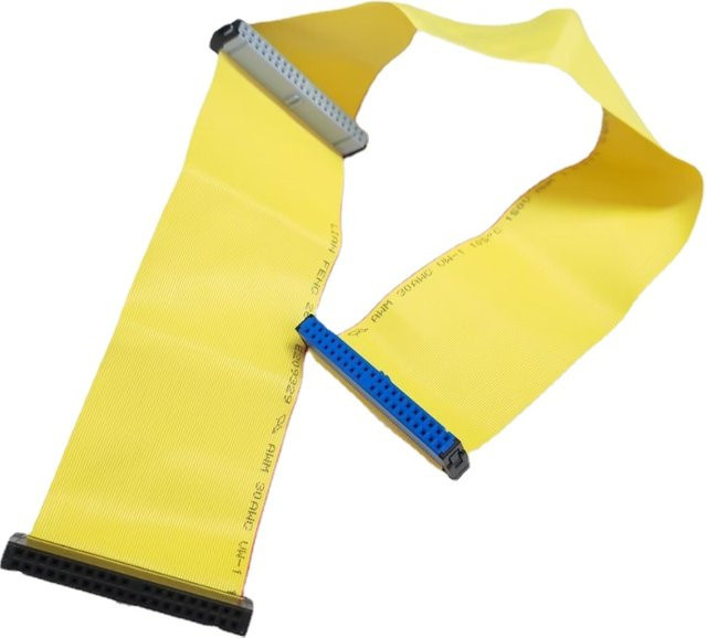 3,5 Zoll IDE Datenkabel Verlängerung mit 2 Ribbon-Kabeln, 3-Port Hi Speed Ultra ATA UDMA 33/66/100, 40-Pin, 80-Draht, Länge: 37 cm, Farbe: Gelb - Bild 1
