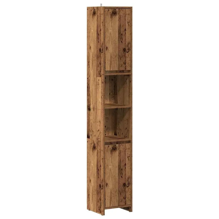 vidaXL Badschrank in Altholz-Optik, Braun, B/T/H: 30 x 30 x 183,5 cm - Bild 2