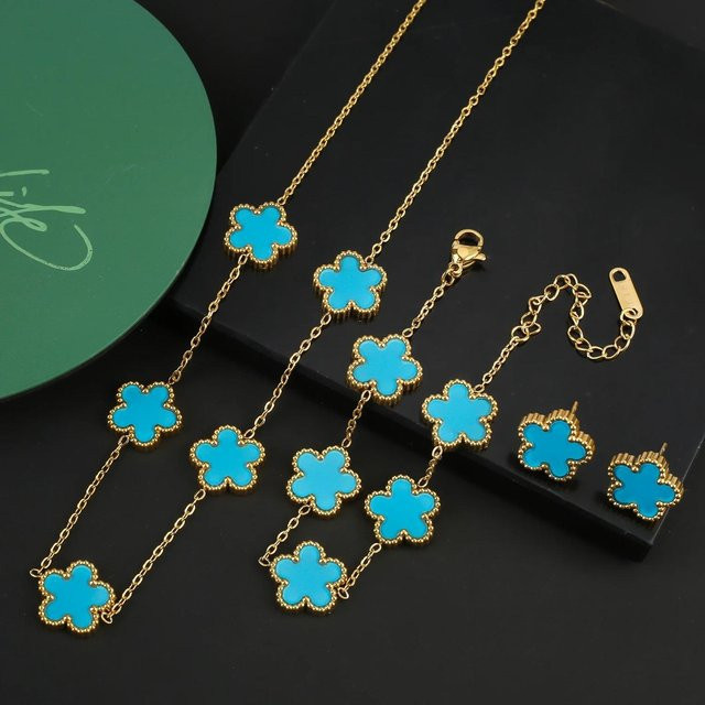 Lucky Star Jewelry Schmuck-Set, Edelstahl, 18 Karat vergoldet, Zirkonia, Damen - Bild 1