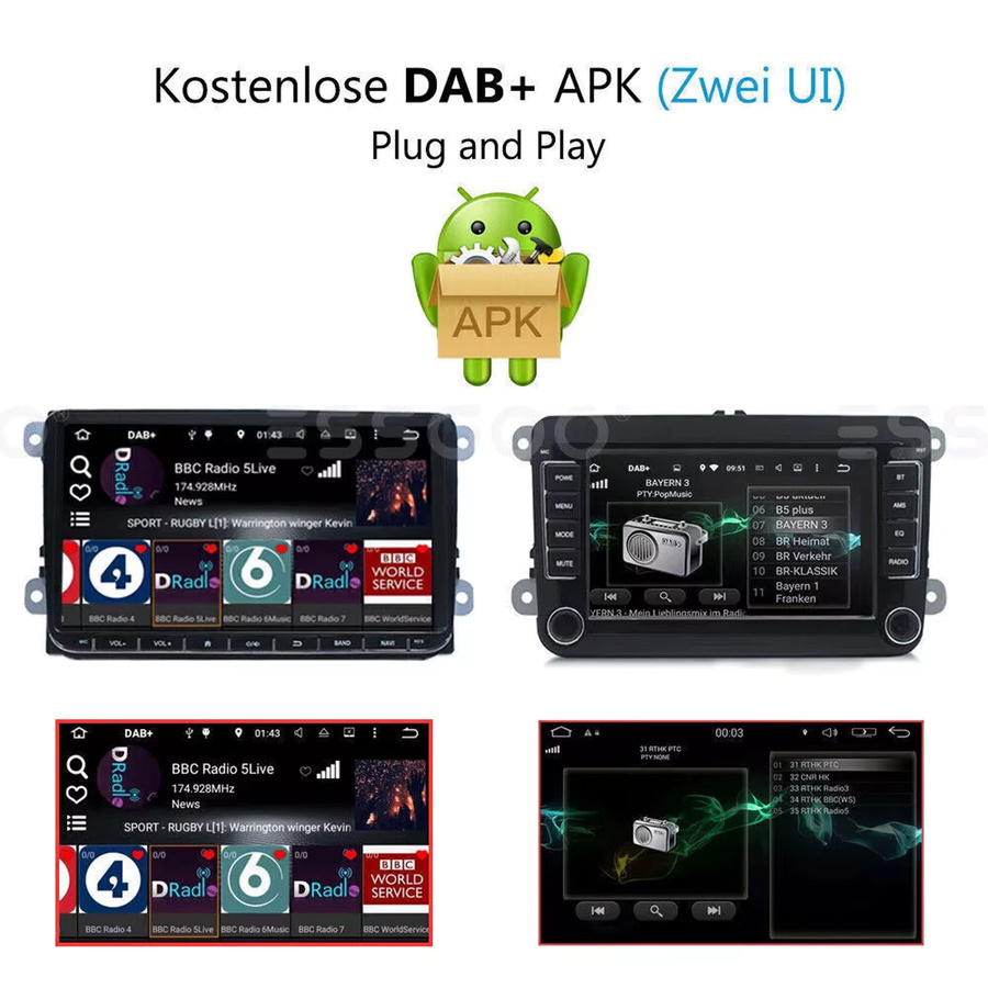 ESSGOO USB DAB+ Digitaler Tuner Adapter für Android Autoradio Hauptgeräte in Schwarz und Grün - Bild 4