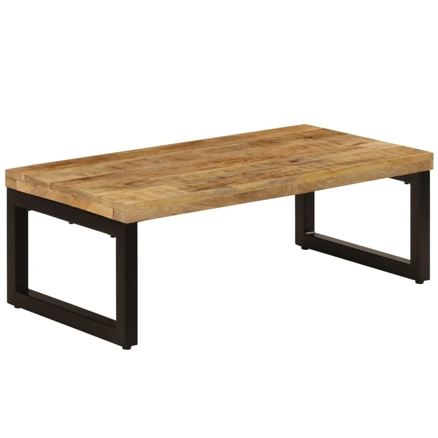 vidaXL Couchtisch aus Mango-Massivholz und Stahl in Braun, B/T/H: 100 x 50 x 35 cm - Bild 2
