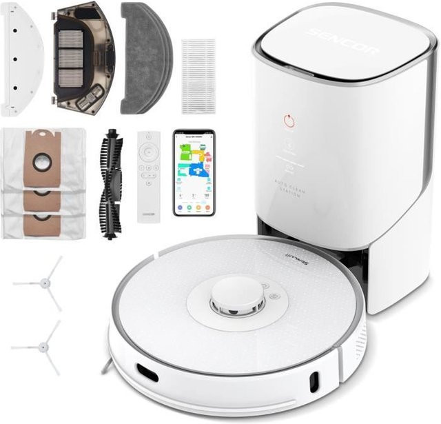 Saug-Wisch-Roboter Sencor SRV 9385WH mit Laser-Navigation und Self-Cleaning-Dock in Weiß - Bild 1
