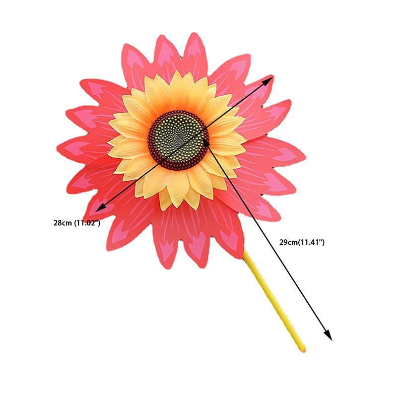 Bunte Sonnenblumen Windmühle als dekorative Windkraftanlage für Garten und Rasen in Gelb, Lila und Multicolour - Bild 2