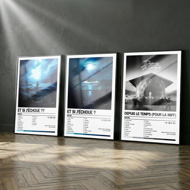 Bouss Poster-Album-Set mit modernem Abstract-Kunstdruck auf Papier, Weiß, B/H: 21 x 30 cm - Bild 1