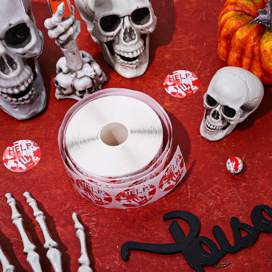 TYFYO Halloween Blut-Aufkleber in Rot, runde Papier-Dekorationsaufkleber für Umschläge und Partyzubehör, Durchmesser: 2,5 cm - Bild 2