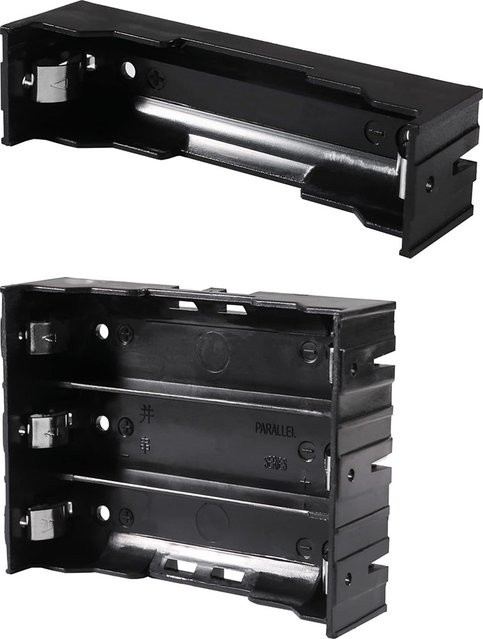 4 Stück 18650 Batteriehalterung für 3,7 V DIY-Batterieaufbewahrungsbox, schwarzer Kunststoff, parallele Schaltung - Bild 1