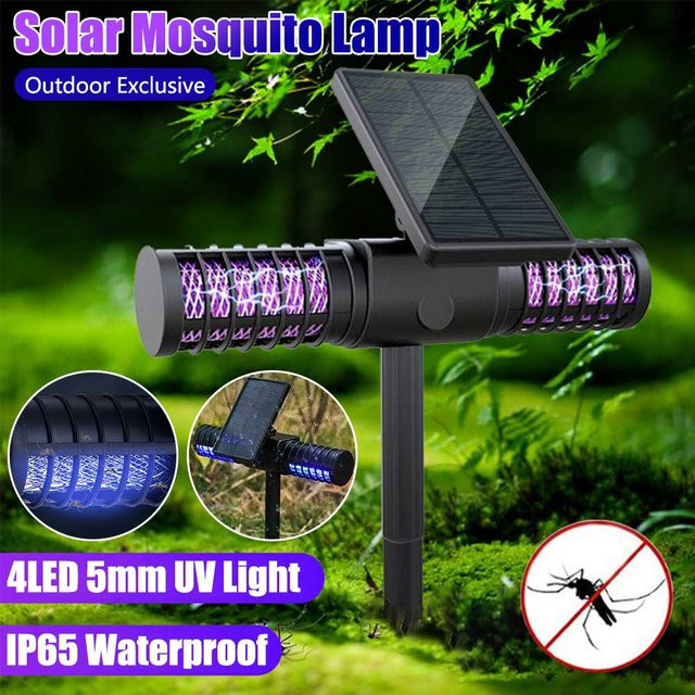VASTFIRE Solar Moskito Lampe mit UV Licht und Elektro-Schock in Schwarz - Bild 1