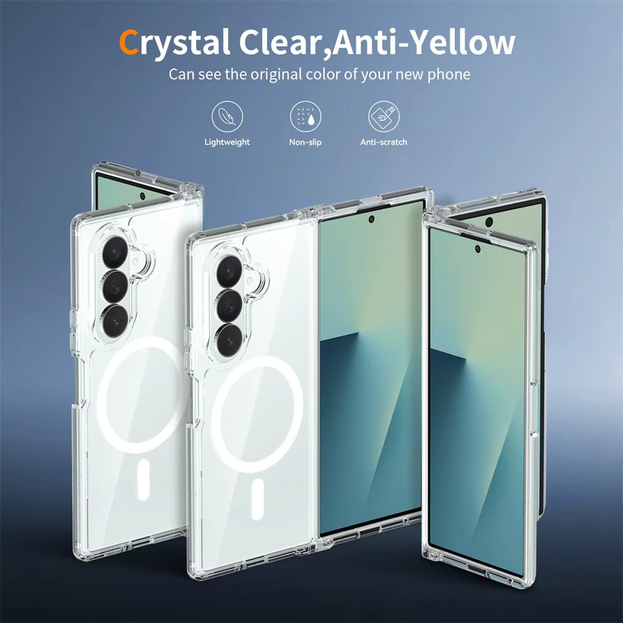 Transparente magnetische Handyhülle für Samsung Galaxy Z Fold 6, 7 und 8 mit MagSafe Unterstützung und stoßfestem Schutz - Bild 2