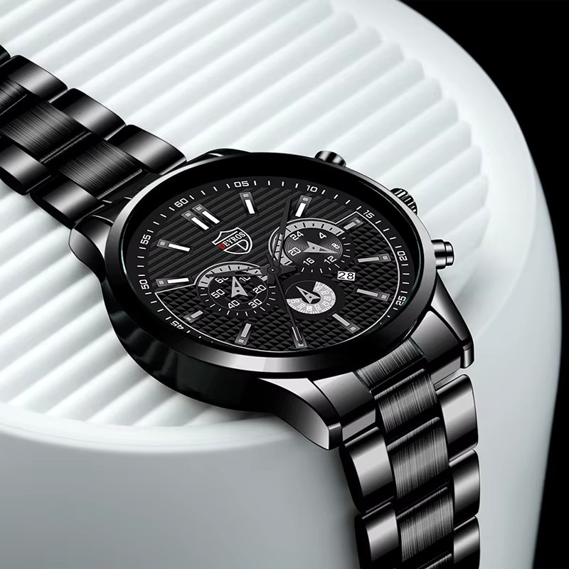DEYROS Armbanduhr Edelstahl, Quarz, Schwarz, Herren - Bild 3