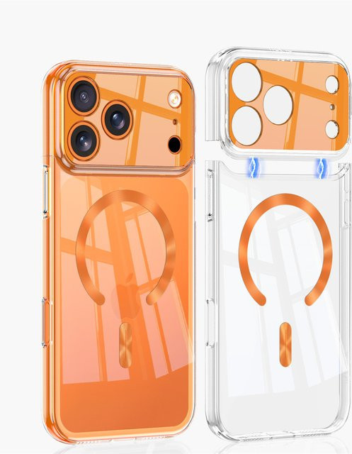 Transparente MagSafe Handyhülle für Apple iPhone 17 Pro Max und iPhone 17 Pro mit stoßfester Hartschale in Silber - Bild 1