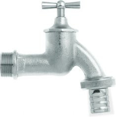 GEKA Wasserhahn 3/4 Zoll mit Rückflussverhinderer und Rohrbelüfter in Chrom matt/Silber - Bild 1