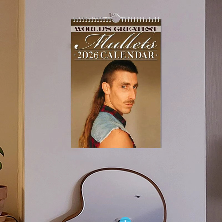 Wandkalender 2026 World's Greatest Mullets Lustiger Frisurenkalender in Multicolour - Bild 2